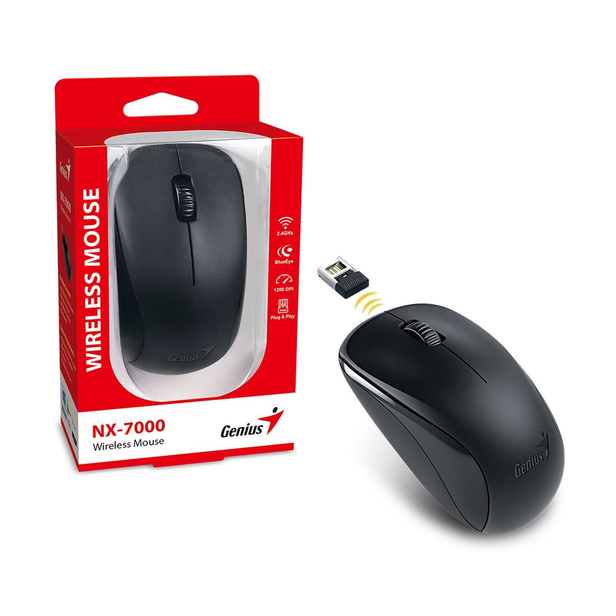 GENIUS - NX-7000 MOUSE INALAMBRICO NEGRO, NUEVO EMPAQUE, G5