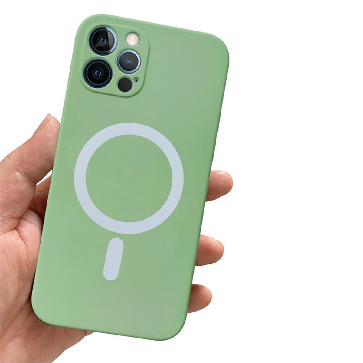 GENERICO - Funda magsafe de silicona para iPhone 13 Pro Max / Verde