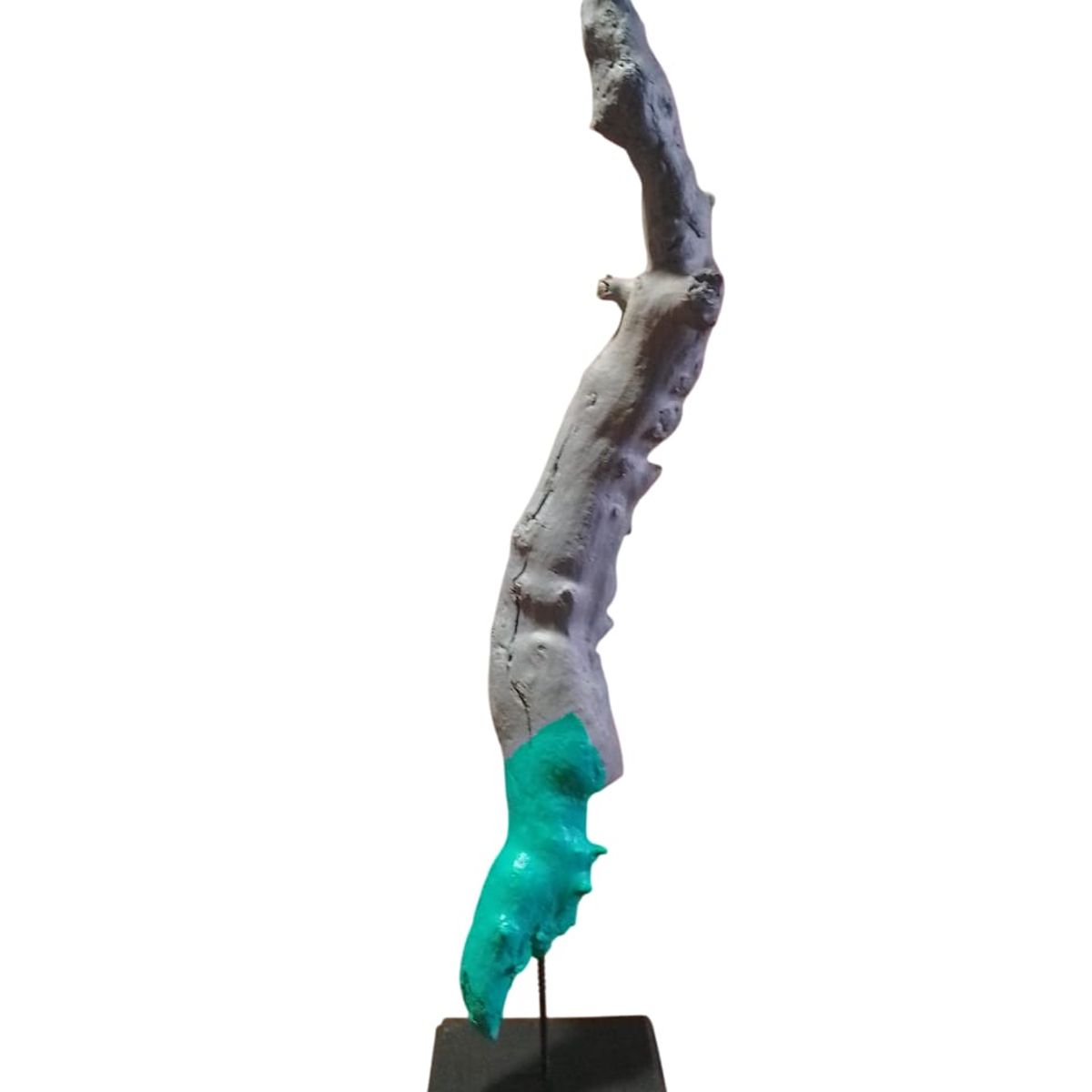 GENERICO - Estatuilla, Figura, Tronco Decorativo Gris 04