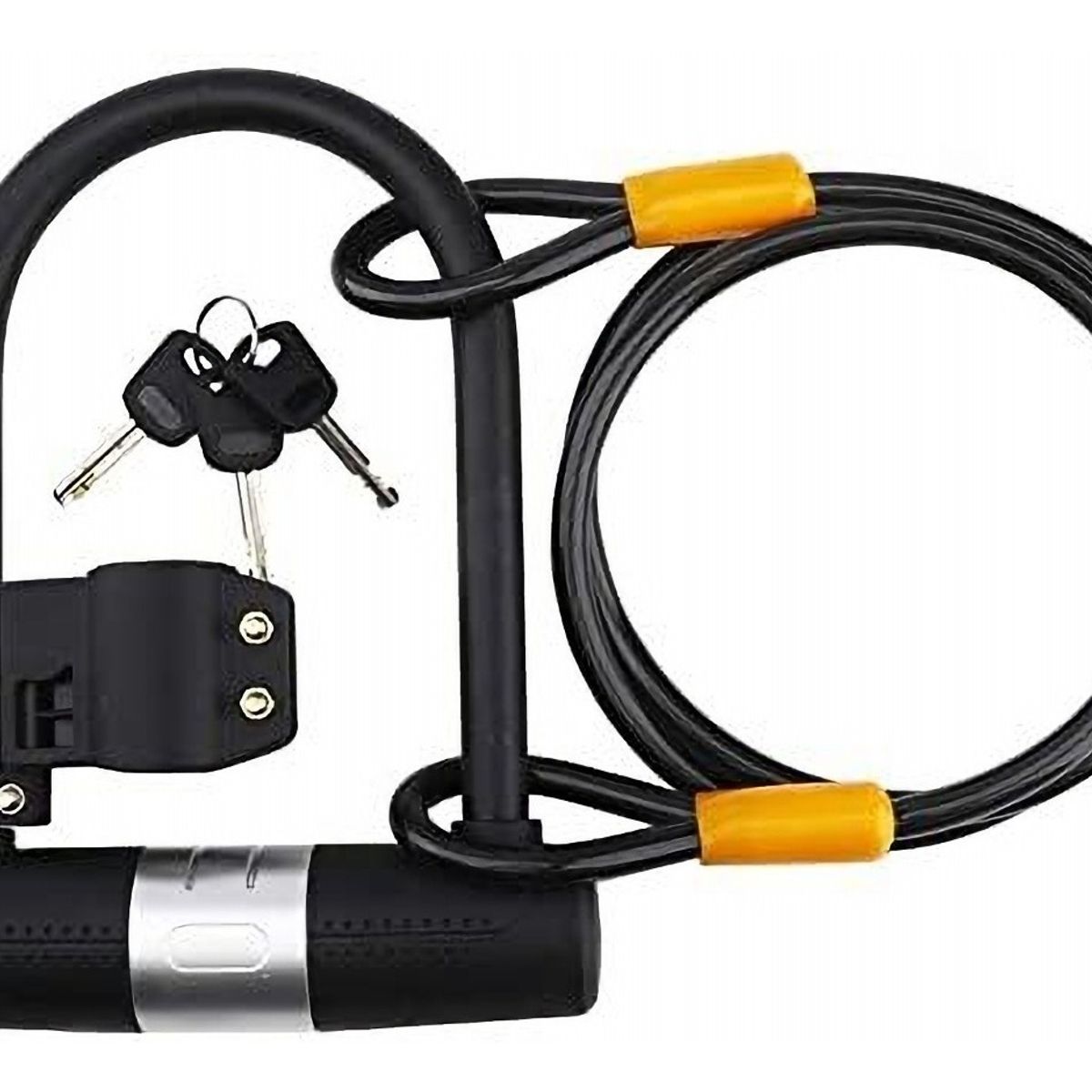 GENERICO - Candado Ulock Bulldog Con Cable Para Bicicleta - Negro