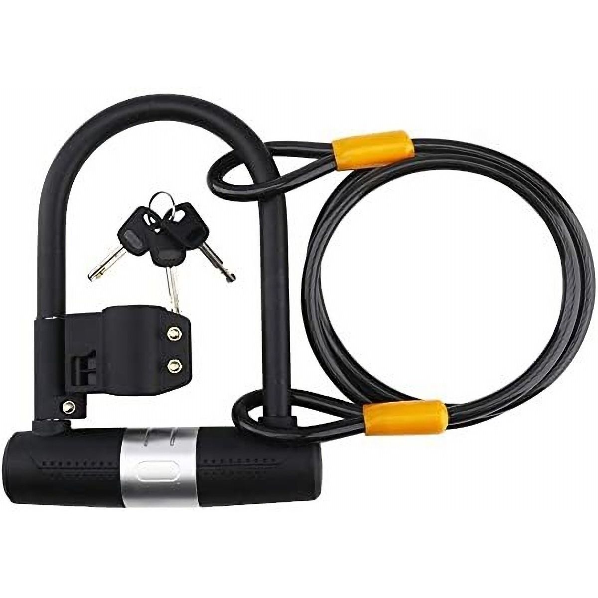 GENERICO - Candado Ulock Bulldog Con Cable Para Bicicleta - Negro