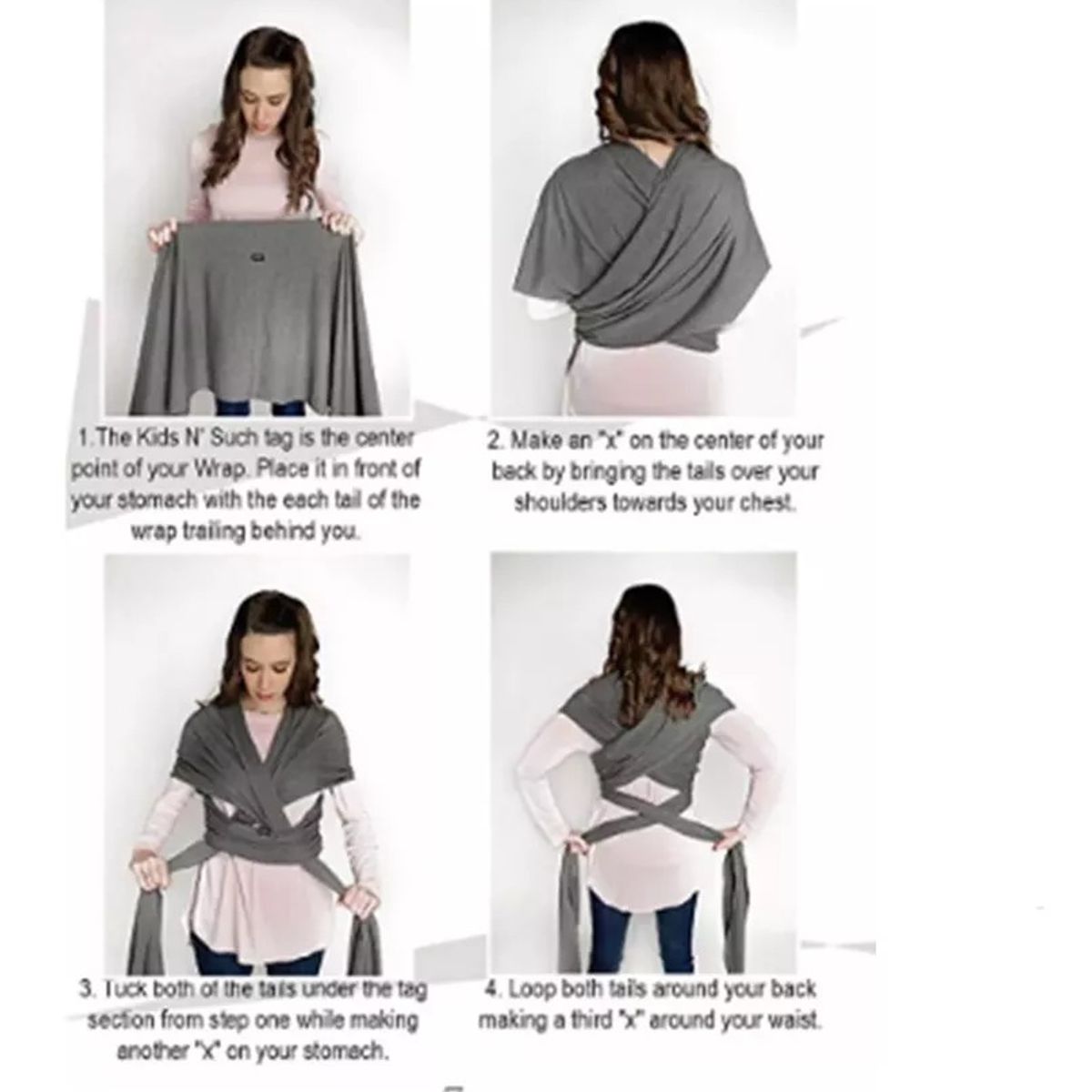 GENERICO - Fular Porta Bebé Semi Elasticado Gris