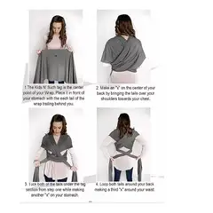 GENERICO - Fular Porta Bebé Semi Elasticado Gris