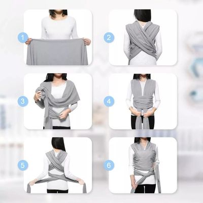Imagen 2 del producto Fular Porta Bebé Semi Elasticado Gris