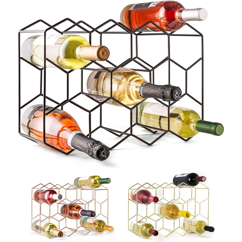 GENERICO - Porta Vino Botellas Rack Metálico Plegable 11 Botellas