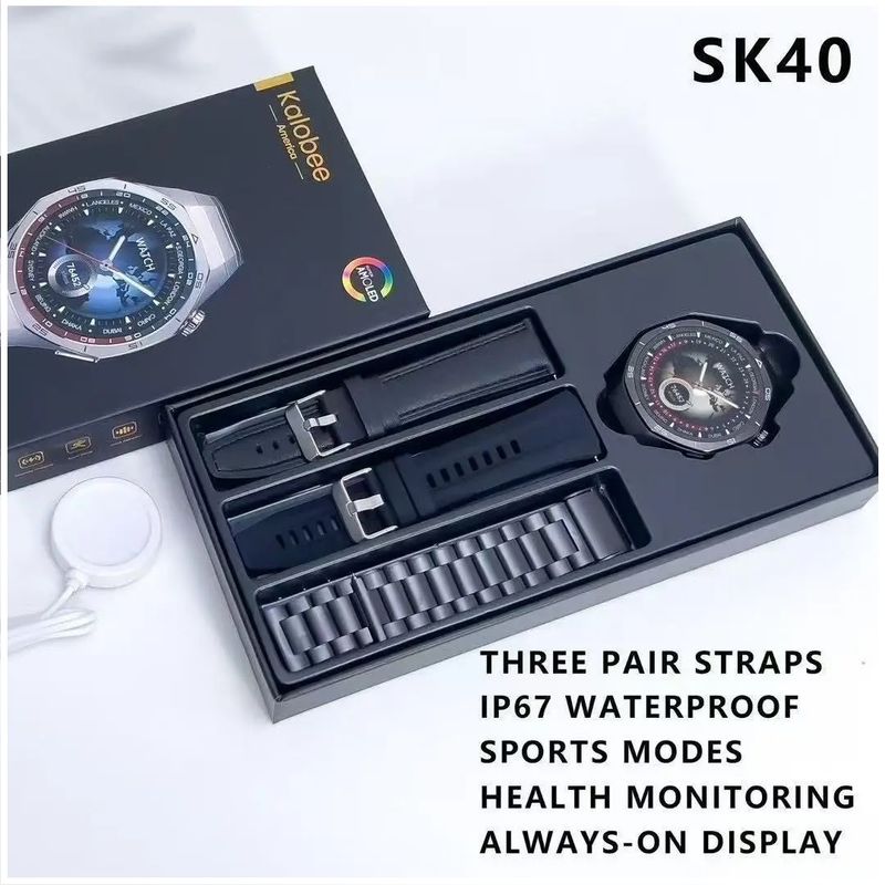 GENERICO - Smartwatch Deportivo Multifuncional GPS Compatible 3 Correas FHD IP67.