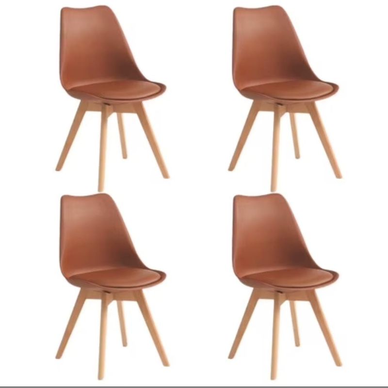HABITA2 CHILE - Pack 4 Silla de comedor acolchada Tulip Cafe