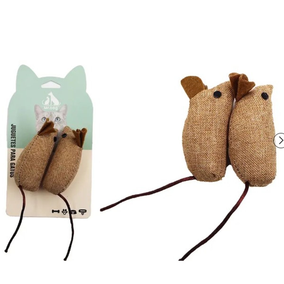 GENERICO - Juguete Para Gato Ratón De Tela De Yute 7Cm