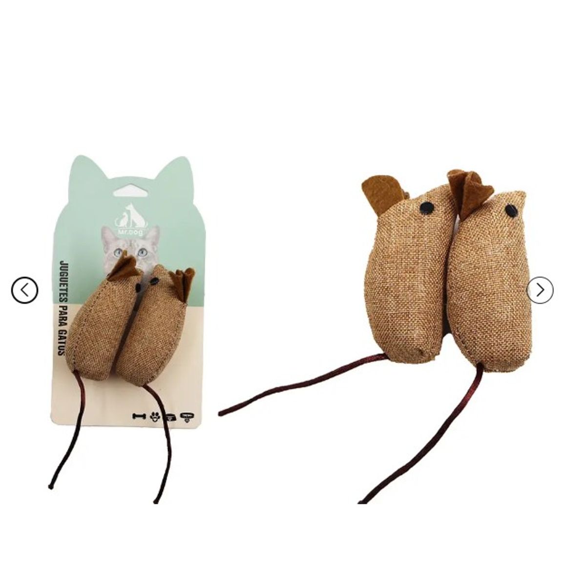 GENERICO - Juguete Para Gato Ratón De Tela De Yute 7Cm