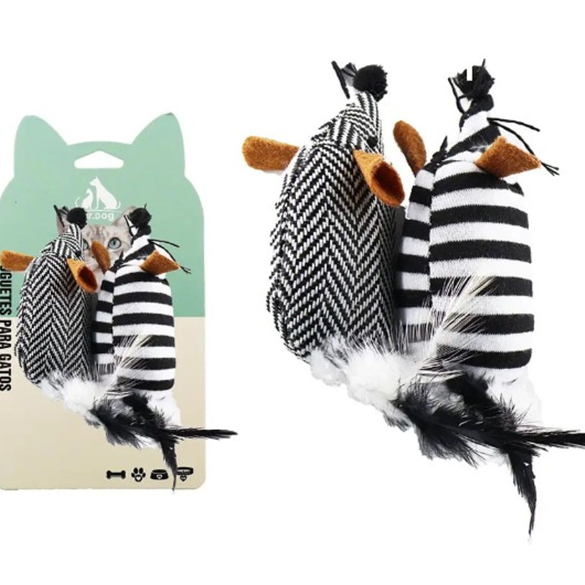 GENERICO - Juguete Para Gato Ratón A Rayas