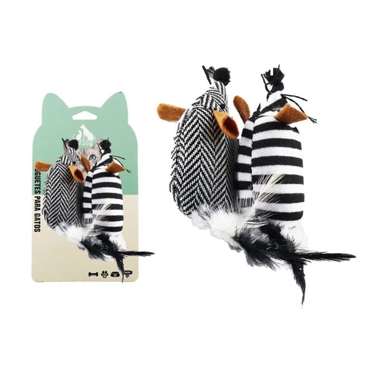 GENERICO - Juguete Para Gato Ratón A Rayas