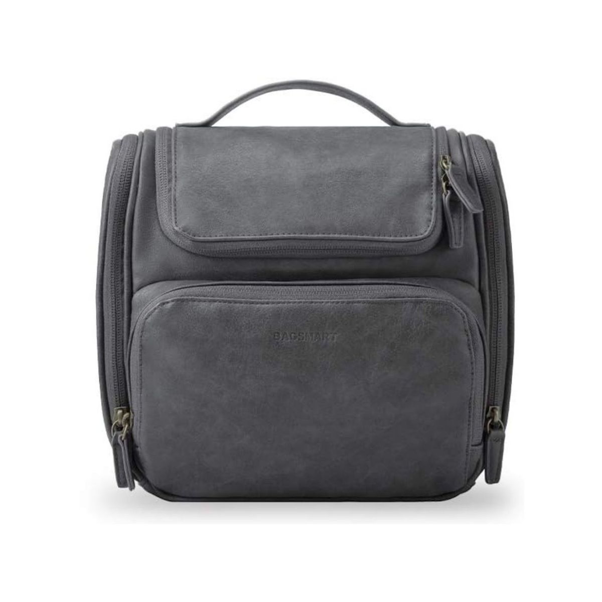BAGSMART - Bagsmart Neceser de Viaje Compacto en Cuero Sintético Gris
