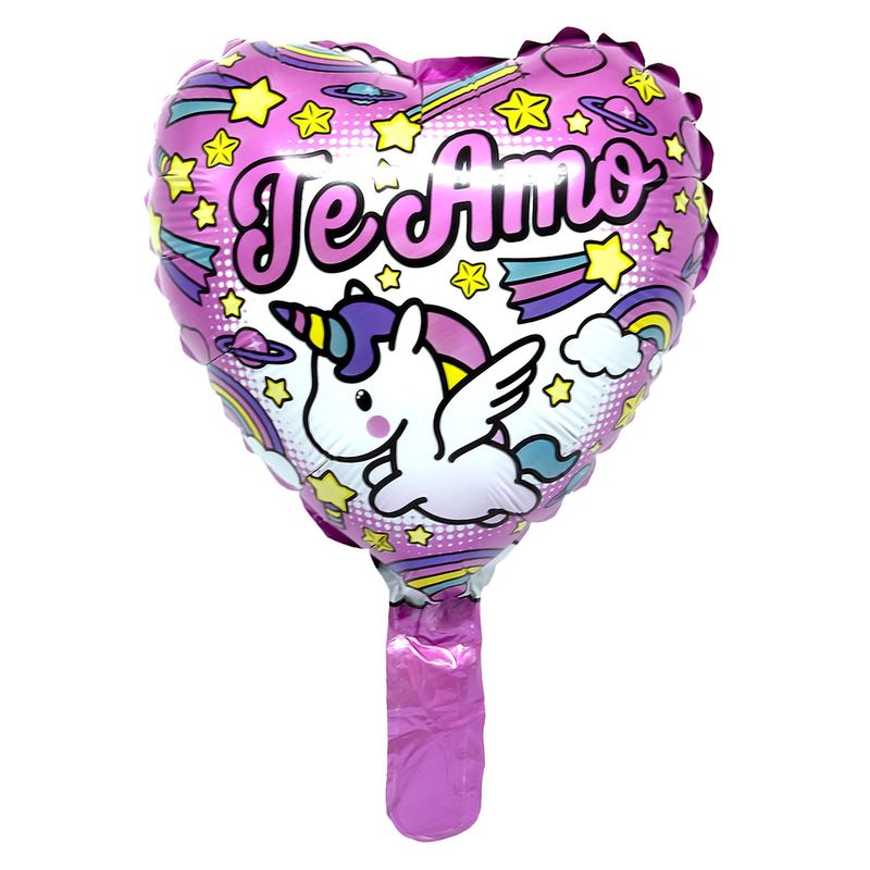 GENERICO - GLOBO METALICO 10 TE AMO UNICORNIO X50UNI