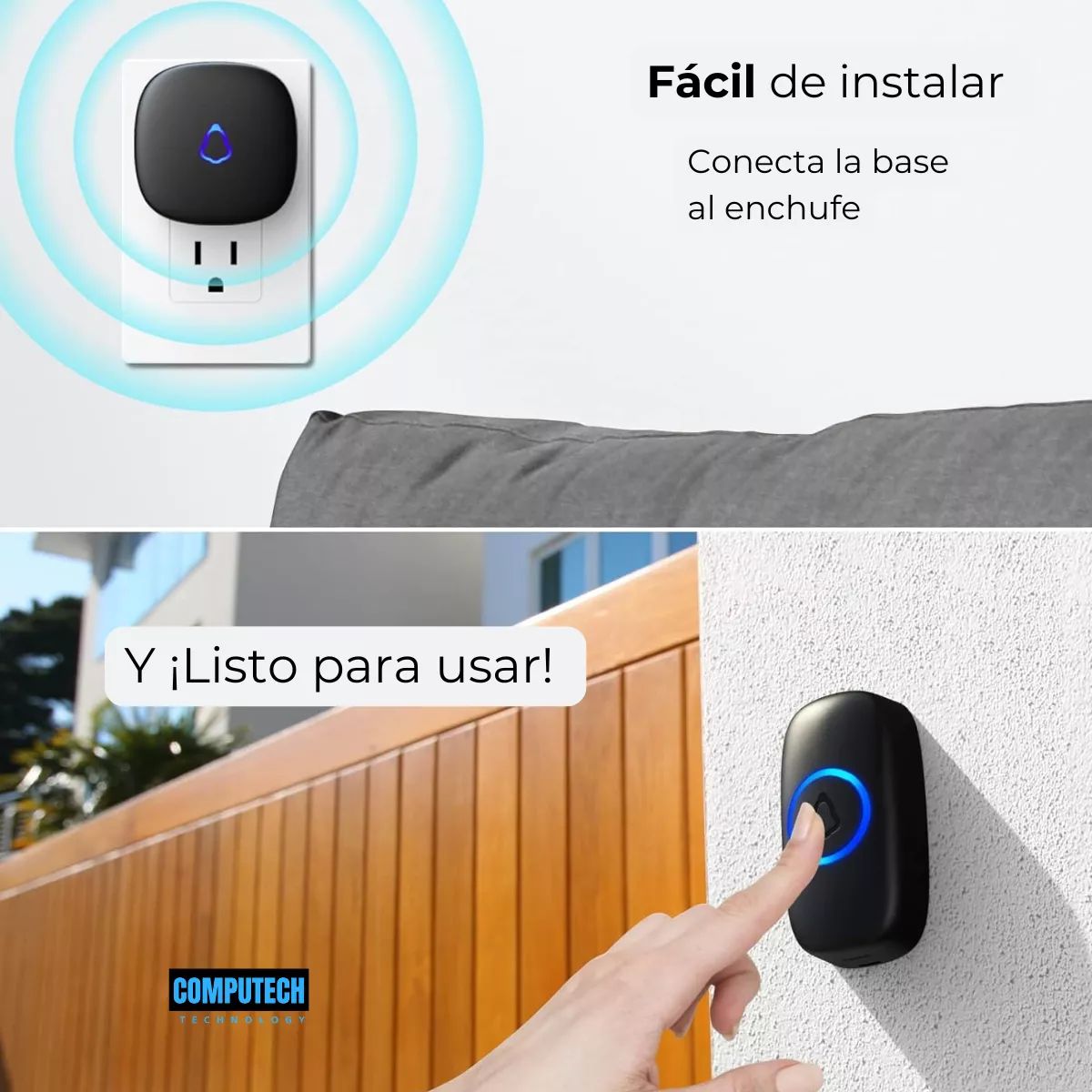 GENERICO - Timbre Inalambrico Portatil Para Exteriores  Interiores