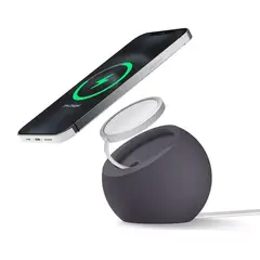 GENERICO - Stand De Carga Magnético Silicona Para iPhone Negro