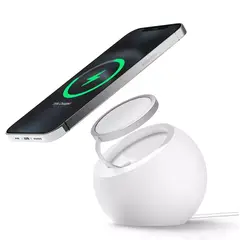 GENERICO - Stand De Carga Magnético Silicona Para iPhone Blanco