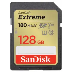 SANDISK - Memoria Sd Extreme 128 Gb 180mb/s U3 V30 4k Uhd