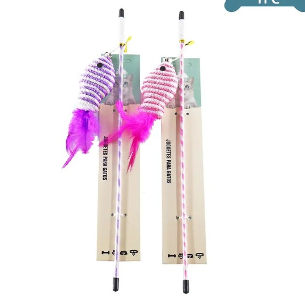GENERICO - Juguete Para Gato Varita Con Pez De Nylon Color Aleatorio