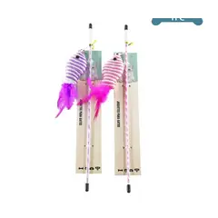 GENERICO - Juguete Para Gato Varita Con Pez De Nylon Color Aleatorio