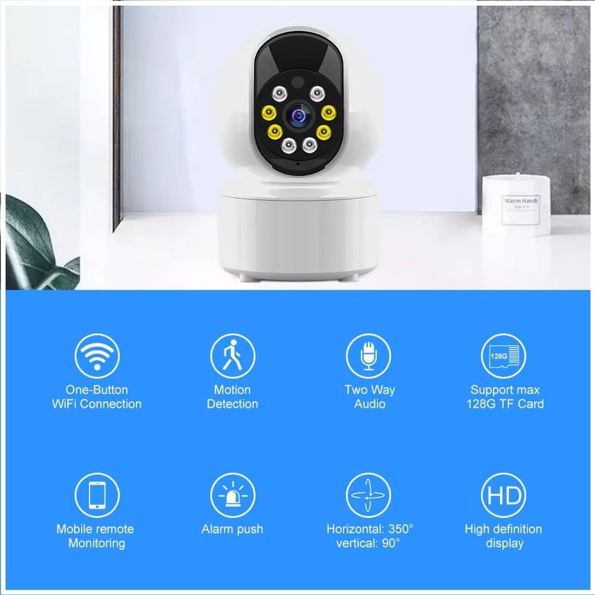 GENERICO - Cámara Seguridad WIFI Audio Bidireccional Auto Tracking Inteligente Visión Nocturna 360°