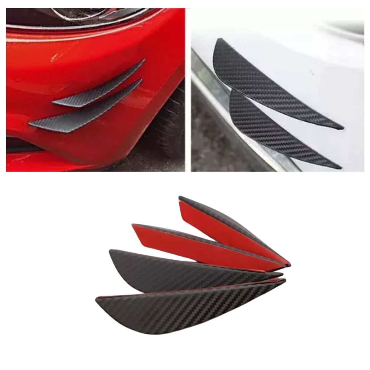 GENERICO - X4 Difusor Mini Aleta Parachoque Adhesivo Tuning Autos