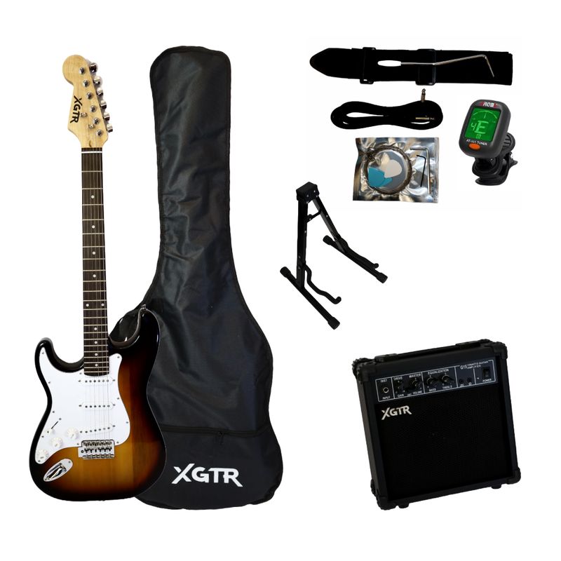 XGTR - Pack Guitarra Eléctrica LeftHand Sunb. ST111, Amp 15w XGTR