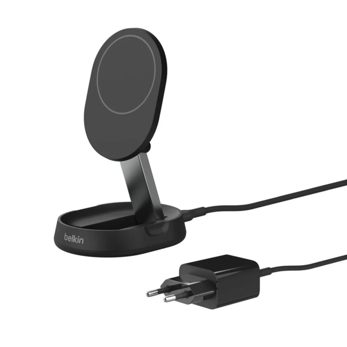 BELKIN - Base de carga 2 en 1 inalámbrica plegable Qi2 15 W Negra