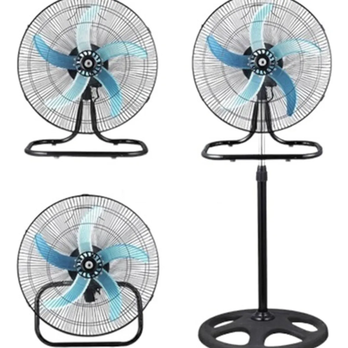 GENERICO - Pack 2 Ventilador Indus18 PuLG Metalico Alta Potencia 3 En 1