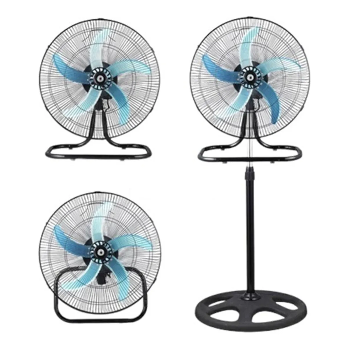 GENERICO - Pack 2 Ventilador Indus18 PuLG Metalico Alta Potencia 3 En 1