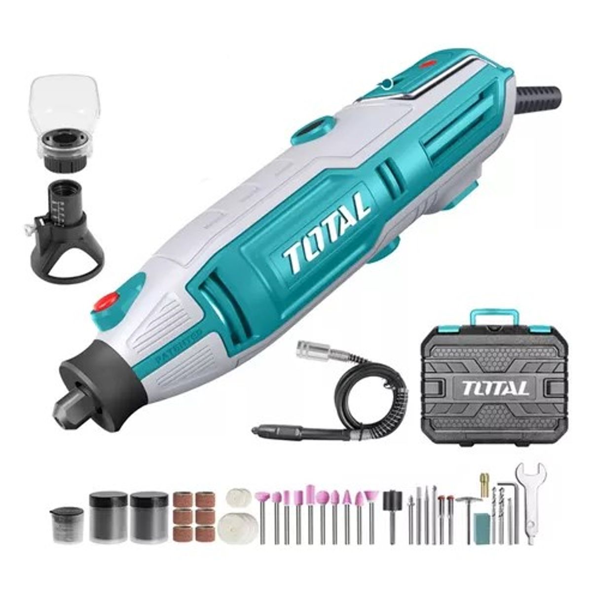 TOTAL TOOLS - Herramienta Rotativa Mini Torno Multiuso+150 Acc 200w Total