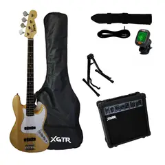 XGTR - Pack Bajo Eléctrico Jazz Natural JB100 NT, Amp 15w