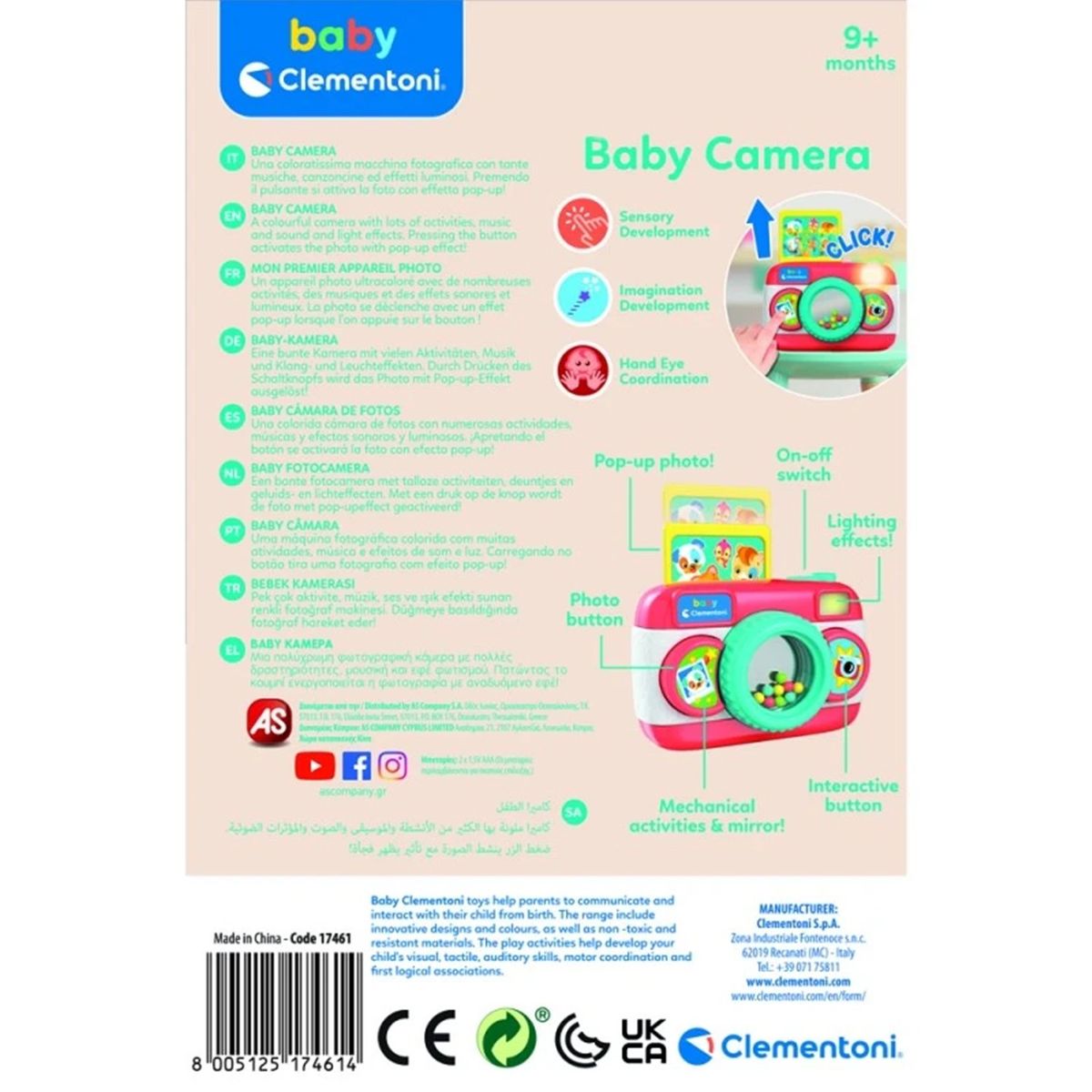 CLEMENTONI - Mi Primera Cámara De Fotos Musical Baby Clementoni