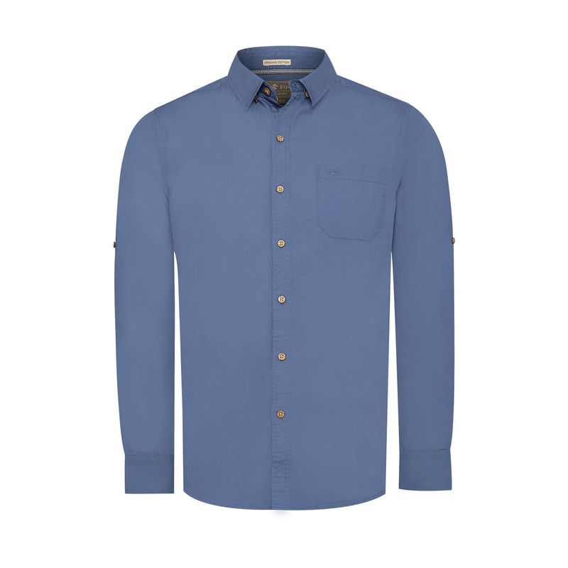 ROCKFORD - Camisa Algodón Orgánico Hombre Galiton Azul ROCKFORD