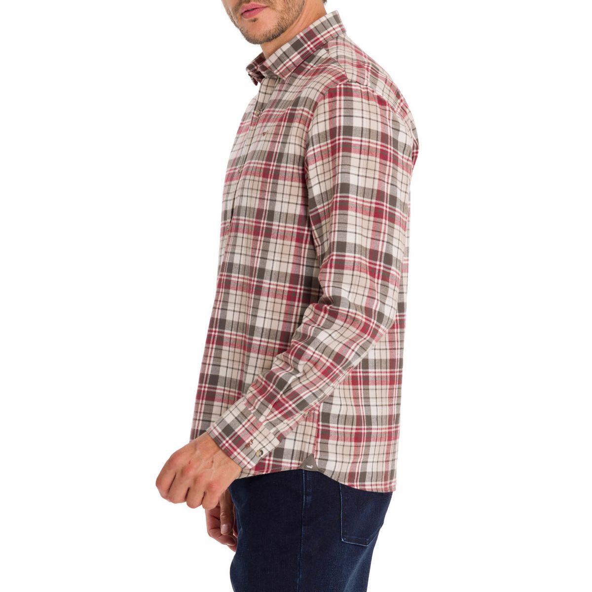 ROCKFORD - Camisa Algodón Orgánico Hombre Flannel Rojo ROCKFORD