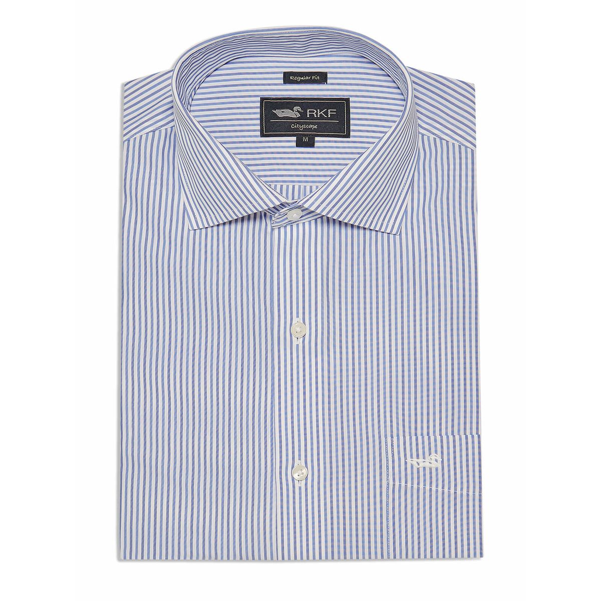 ROCKFORD - Camisa Azul Cuello Italiano Hombre WF ROCKFORD
