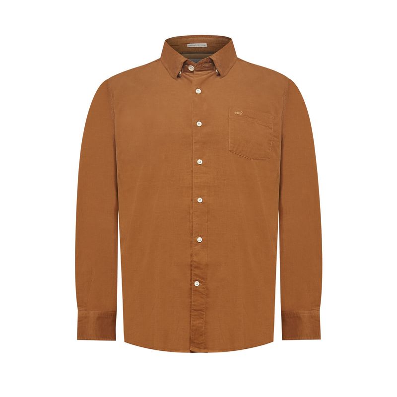 ROCKFORD - Camisa Algodón Orgánico Hombre Corduroy Café ROCKFORD