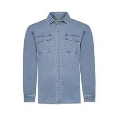 ROCKFORD - Camisa Algodón Hombre Denim Azul