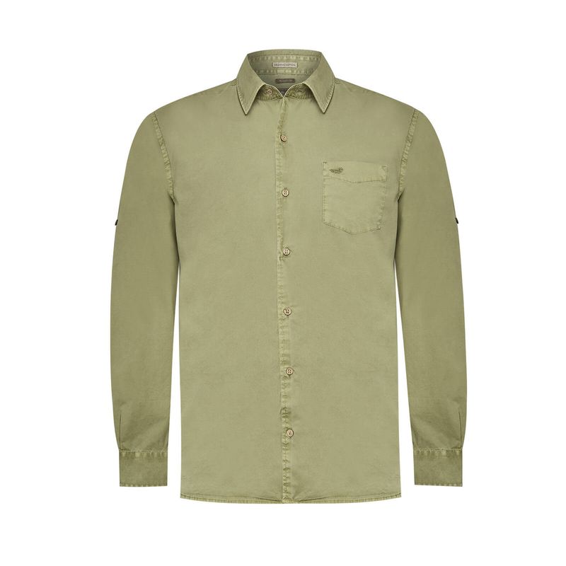 ROCKFORD - Camisa Algodón Orgánico Hombre Leeds Verde ROCKFORD
