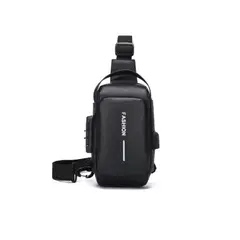 GENERICO - Bolso De Pecho Bandolera Cruzada Con Usb Antirrobo negro