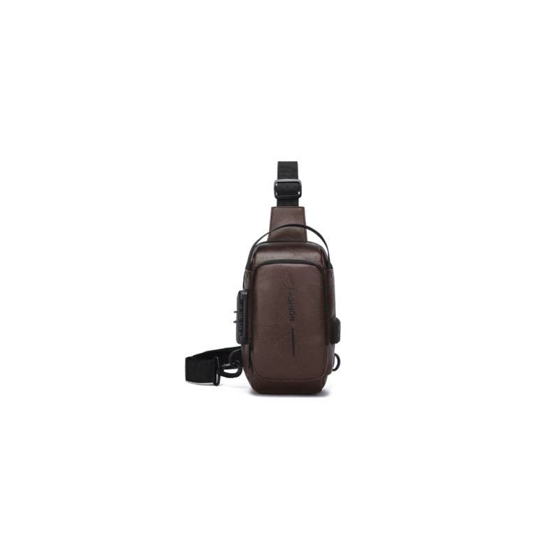 GENERICO - Bolso De Pecho Bandolera Cruzada Con Usb Antirrobo marron