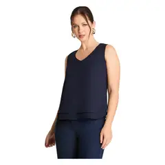 LORENZO DI PONTTI - Blusa Sin Mangas Con Capas Azul