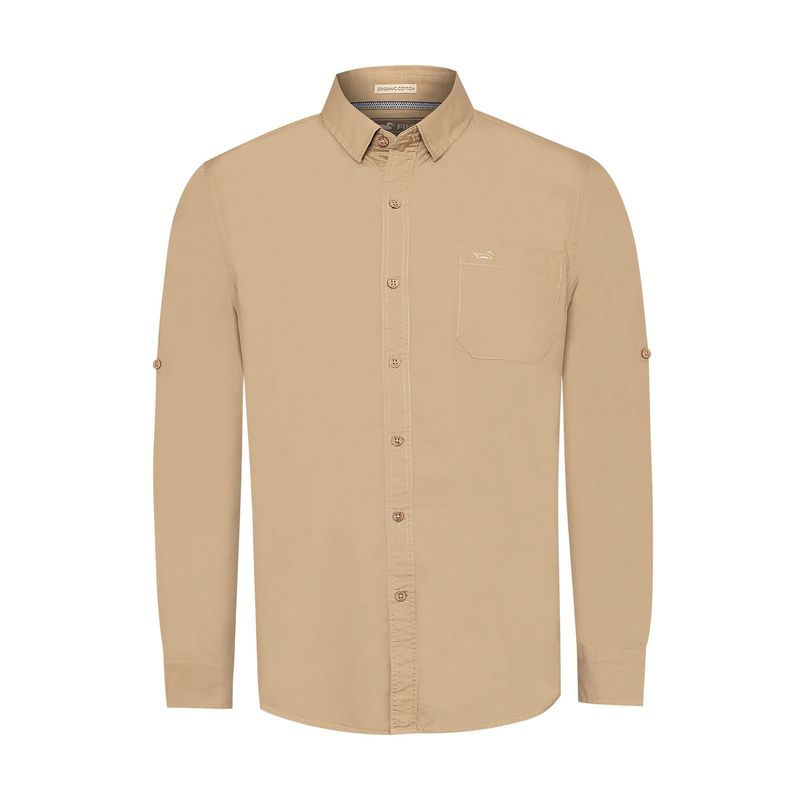 ROCKFORD - Camisa Algodón Orgánico Hombre Galiton Café ROCKFORD