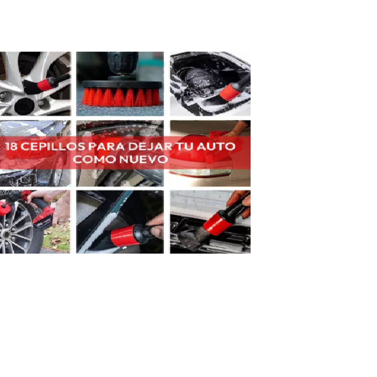 GENERICO - Kit 18 Piezas Limpieza De Auto Interior Y Exterior