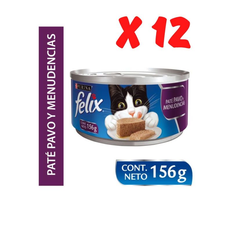 PURINA FELIX - 12 Latas felix paté de pavo