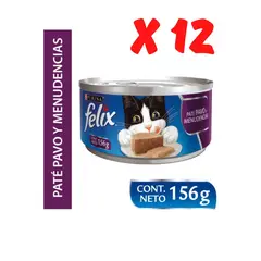 PURINA FELIX - 12 Latas felix paté de pavo