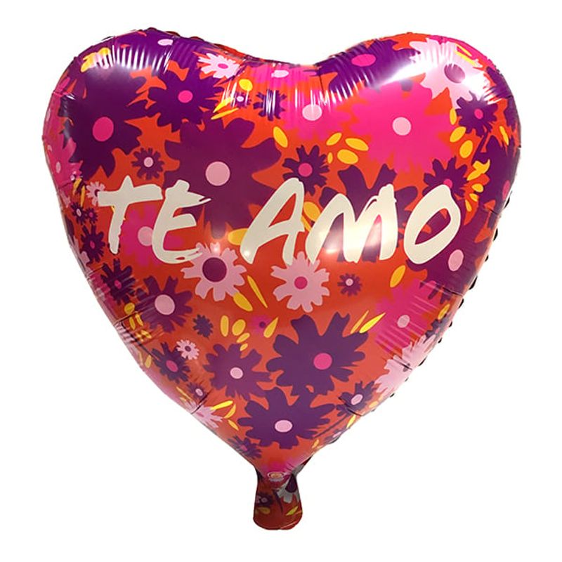 GENERICO - GLOBO METALICO 18 TE AMO FLORES X50 UNI
