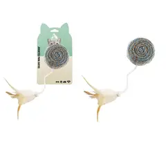GENERICO - Juguete Para Gato Lino Redondo Con Pluma