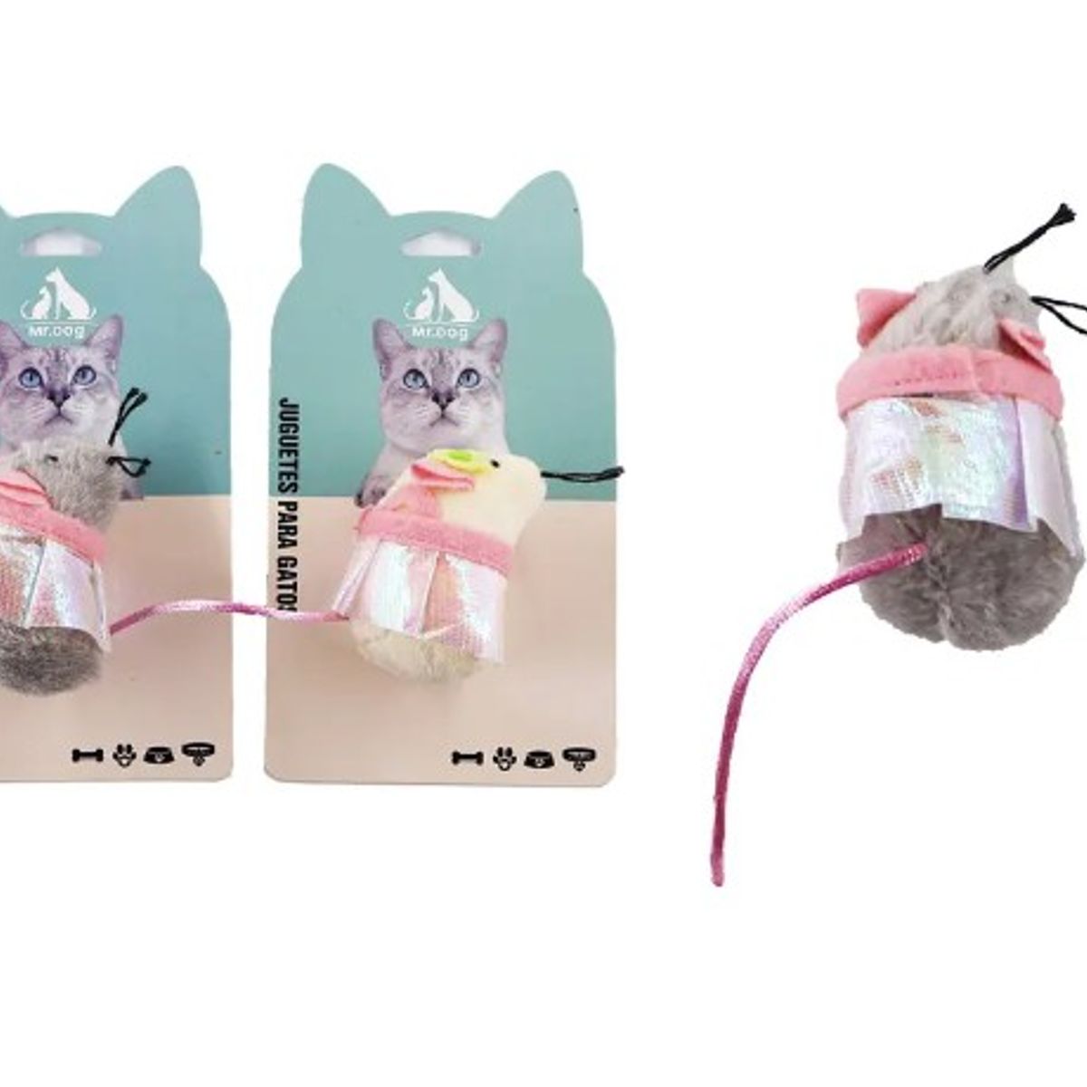 GENERICO - Juguete Para Gato Ratón Con Delantal 6Cm Color Aleatorio