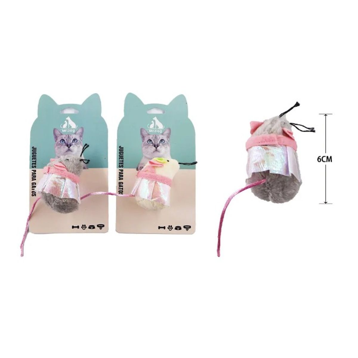 GENERICO - Juguete Para Gato Ratón Con Delantal 6Cm Color Aleatorio