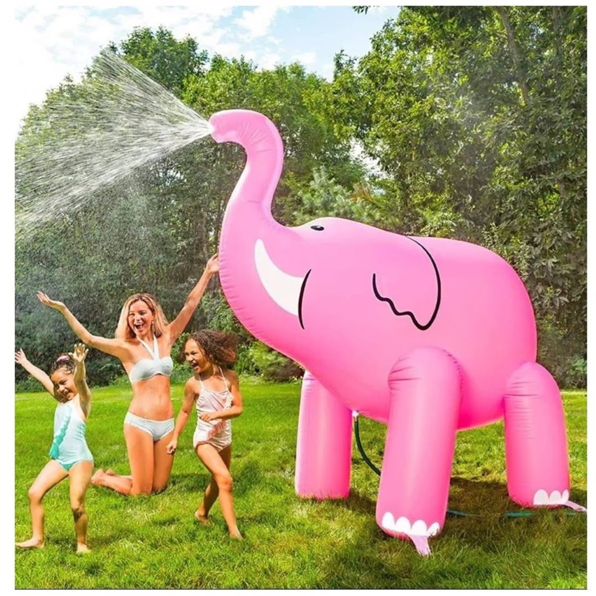 GENERICO - Elefante Inflable Rociador De Agua Verano gigante Rosado